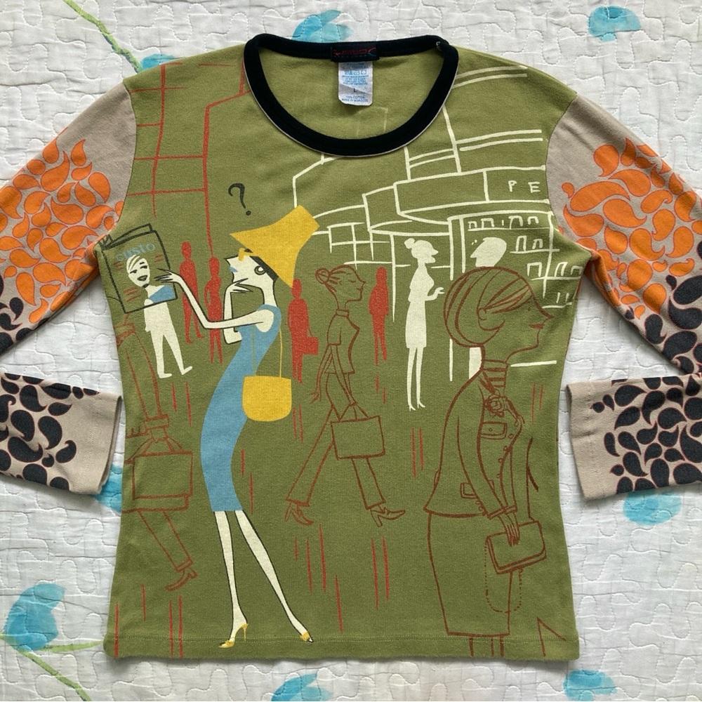 RARE Vintage 90s Custo Barcelona Top ASO Phoebe Buffay in Friends 🛍️ - Picture 3 of 6